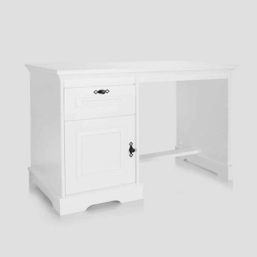 Birou Isabella lemn masiv alb unt, 120 x 60 x 80 cm - Img 2