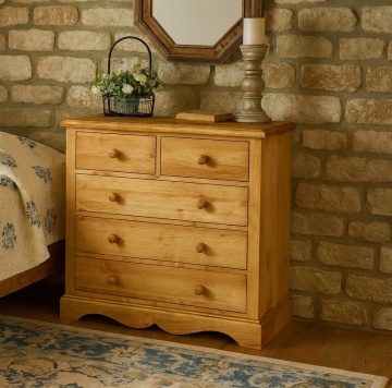 Comoda Casa Maria cu 5 sertare, Lemn Masiv, 92 x 47 x 90 cm