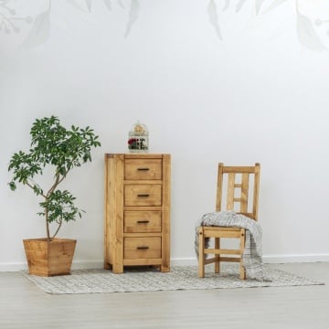 Comoda cu 4 sertare Lemn Masiv Ecuador, 52 x 42 x 108 cm - Img 1