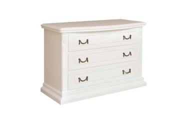 Comoda Donatello Classic Stil cu 3 sertare, finisaj vopsit alb, 118 x 55 x 78 cm