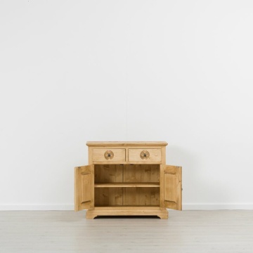 Comoda dormitor Rustic Alpin lemn masiv, 2 usi si 2 sertare, 92 x 46 x 85 cm - Img 4