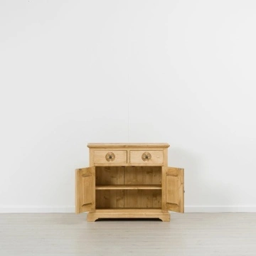 Comoda dormitor Rustic Alpin lemn masiv, 2 usi si 2 sertare, 92 x 46 x 85 cm - Img 4