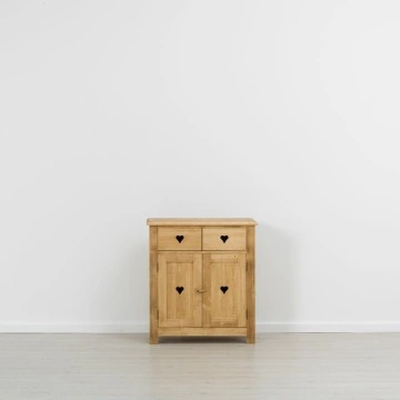 Comoda dormitor Rustic Ana cu 2 usi si 2 sertare, Lemn masiv 80 x 42 x 89 cm - Img 3