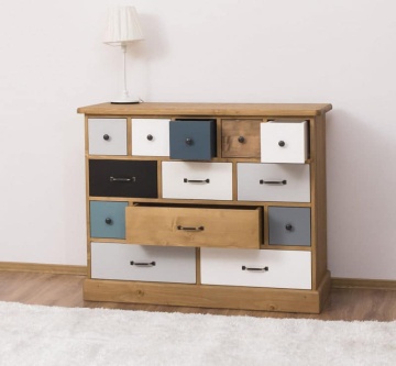 Comoda lemn masiv multicolor cu 13 sertare My Julietta, 120 x 48 x 95 cm - Img 4