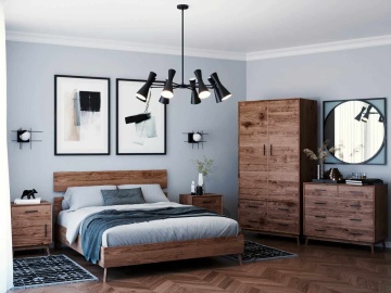 Comoda Terra Home cu 3+2 sertare, lemn masiv, 98 x 45 x 85 cm - Img 4