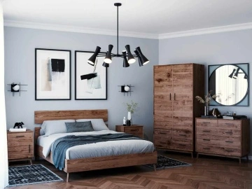 Comoda Terra Home cu 3+2 sertare, lemn masiv, 98 x 45 x 85 cm - Img 4