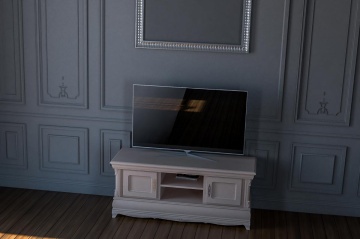 Comoda TV cu 2 usi, lemn masiv dormitor Royal, 160 x 55 x 67.5 cm - Img 2