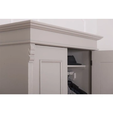 Dulap cu 2 usi si margini ornamentate lemn m,asiv, 110 x 58 x 180 cm - Img 4