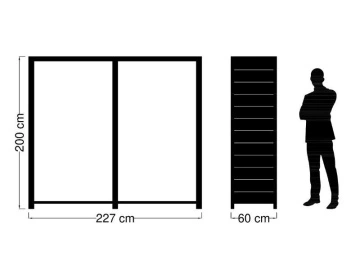 Dulap cu 4 usi dormitor Colibri, Lemn masiv periat, 227 x 60 x 200 cm - Img 3