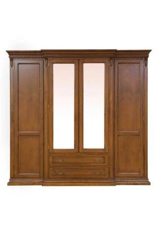 Dulap dormitor Donatello Classic Stil 4 usi si 2 sertare, furnir nuc, 234 x 67 x 218 cm - Img 1