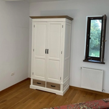 Dulap dormitor Mont Blanc 2 usi si 2 sertare lemn masiv, 119 x 61 x 220 cm - Img 4