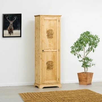 Dulap dormitor Rustic Alpin lemn masiv, 1 usa, 65 x 46 x 200 cm