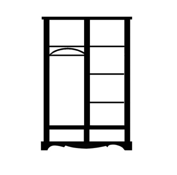 Dulap Inka cu 2 usi si 2 sertare lemn masiv, 126 x 58 x 188 cm - Img 3