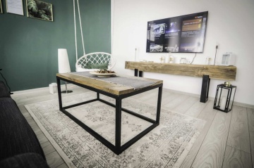 Masuta de cafea Chania, lemn masiv pin, 100 x 40 x 60 cm - Img 1