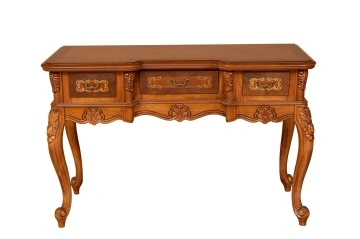 Masuta de toaleta cu oglinda si 3 sertare Josephine Classic Stil, furnir nuc, 134 x 54 x H 212 cm - Img 5