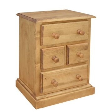 Noptiera Inka cu 4 sertare, lemn masiv, 50 x 30 x 64 cm - Img 1