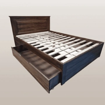 Pat cu sertar Nocce Lemn masiv, maro colonial, 140 cm, 160 cm sau 180 x 200 cm - Img 2