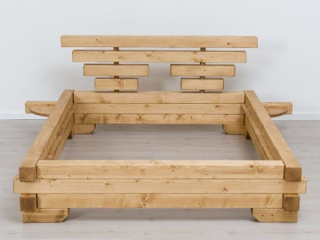 Pat dormitor Lemn Masiv Rustika, Barne Masive, 140 cm, 160 cm sau 180 x 200 cm - Img 6