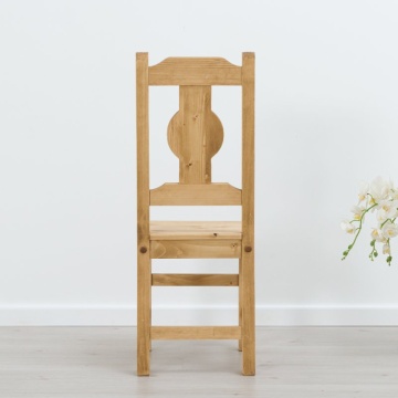 Scaun Lemn Masiv Rustic Alpin model A cu rozeta, 40 x 42 x 101 cm - Img 3