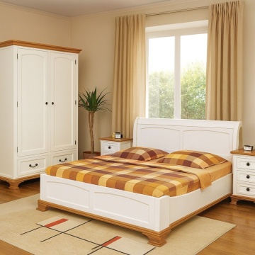 Set mobila dormitor Montreal, 3 piese lemn masiv, pat 160 x 200 cm