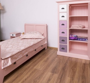 Set mobila dormitor pentru copii si tineret Sophia, 3 piese, lemn masiv, roz - Img 3