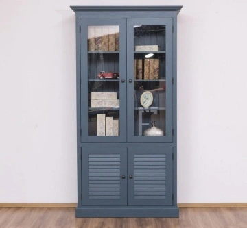 Vitrina cu 2 usi Mediterana lemn masiv, 110 x 39 x 210 cm