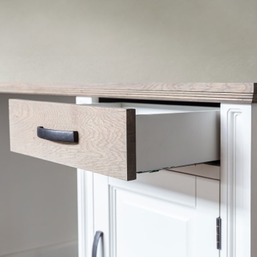 Birou Mont Blanc lemn masiv, 1 usa si 1 sertar, 140 x 60 x 78 cm - Img 4