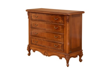 Comoda cu 3 sertare Josephine Classic Stil, furnir nuc, 117 x 50 x H 99 cm - Img 2