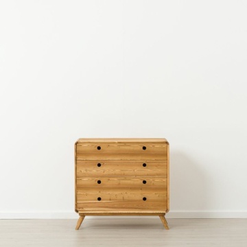 Comoda cu 4 sertare Sahara, Lemn masiv periat, 90 x 45 x 85 cm - Img 2