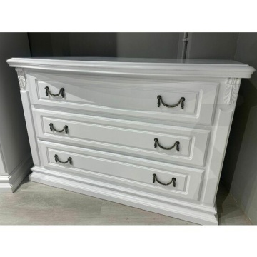 Comoda Donatello Classic Stil cu 3 sertare, finisaj vopsit alb, 118 x 55 x 78 cm - Img 1