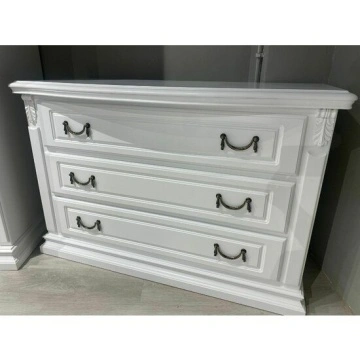 Comoda Donatello Classic Stil cu 3 sertare, finisaj vopsit alb, 118 x 55 x 78 cm - Img 3