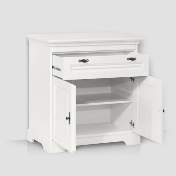 Comoda dormitor Isabella lemn masiv, 90 x 45 x 90 cm, alb unt - Img 3