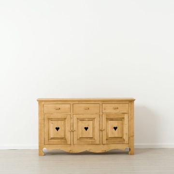 Comoda dormitor Lemn Masiv Rustika cu 3 usi si 3 sertare, 160 x 45 x 92 cm - Img 3