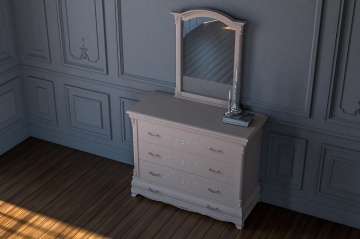 Comoda dormitor Royal cu 4 sertare, lemn masiv, 130 x 55 x 102.5 cm - Img 2