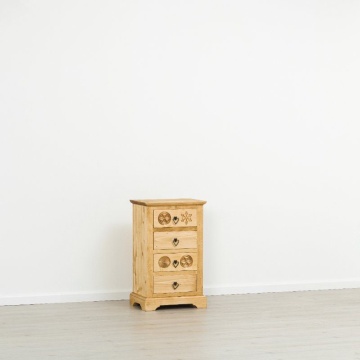 Comoda dormitor Rustic Alpin lemn masiv, 4 sertare, 52 x 38 x 85 cm - Img 4