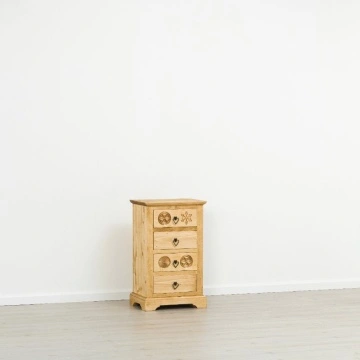 Comoda dormitor Rustic Alpin lemn masiv, 4 sertare, 52 x 38 x 85 cm - Img 4
