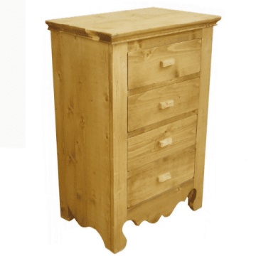 Comoda dormitor Rustic Flame lemn masiv cu 4 sertare, 60 x 40 x 90 cm - Img 2