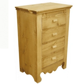Comoda dormitor Rustika lemn masiv cu 4 sertare, 60 x 40 x 90 cm - Img 2