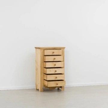 Comoda dormitor Rustika lemn masiv cu 6 sertare, 72 x 45 x 115 cm - Img 3