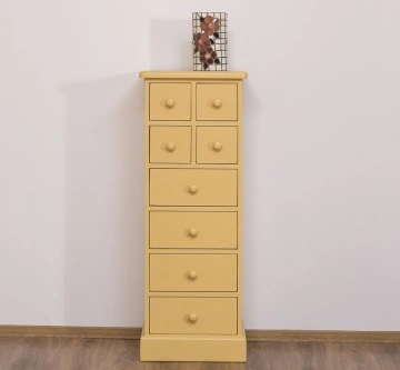 Comoda ingusta cu 8 sertare, lemn masiv, 46 x 36 x 122 cm