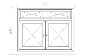 Comoda Milano cu 2 usi si 2 sertare, lemn furniruit, 128 x 55 x 105 cm - Img 3