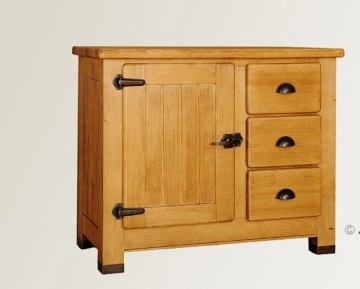 Comoda Montana lemn masiv, 1 usa si 3 sertare, 100 x 48 x 86 cm