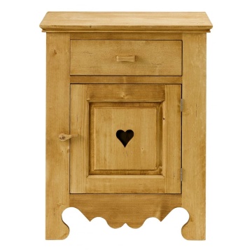 Comoda Rustika cu 1 usa si 1 sertar, Lemn masiv rustic, 65 x 46 x 85 cm - Img 5