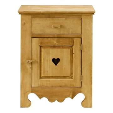Comoda Rustika cu 1 usa si 1 sertar, Lemn masiv rustic, 65 x 46 x 85 cm - Img 5