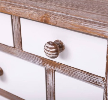 Comoda Shabby cu 7 sertare, lemn masiv, 80 x 48 x 82 cm - Img 5