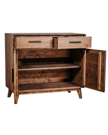 Comoda Terra Home 2 usi si 2 sertare, lemn masiv, 98 x 45 x 85 cm - Img 2