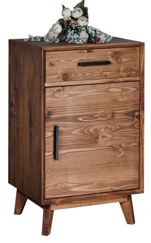Comoda Terra Home cu 1 usa si 1 sertar, lemn masiv, 50 x 45 x 85 cm - Img 2