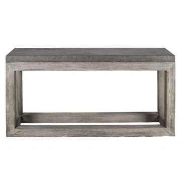 Consola de perete Alaska, lemn masiv stejar + microciment, 152 x 38 x 76 cm - Img 4