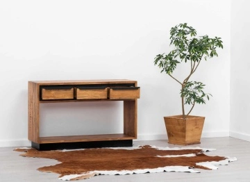 Consola Mexicana lemn masiv, 3 sertare, 118 x 35 x 75 cm - Img 3