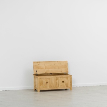 Cufar / Lada zestre Lemn Masiv Rustic Ana cu 1 sertar, 100 x 42 x 44 cm - Img 2